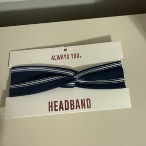 Cute navy blue striped headband